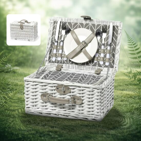 Elegants piknika grozs ar piederumiem 2 personām